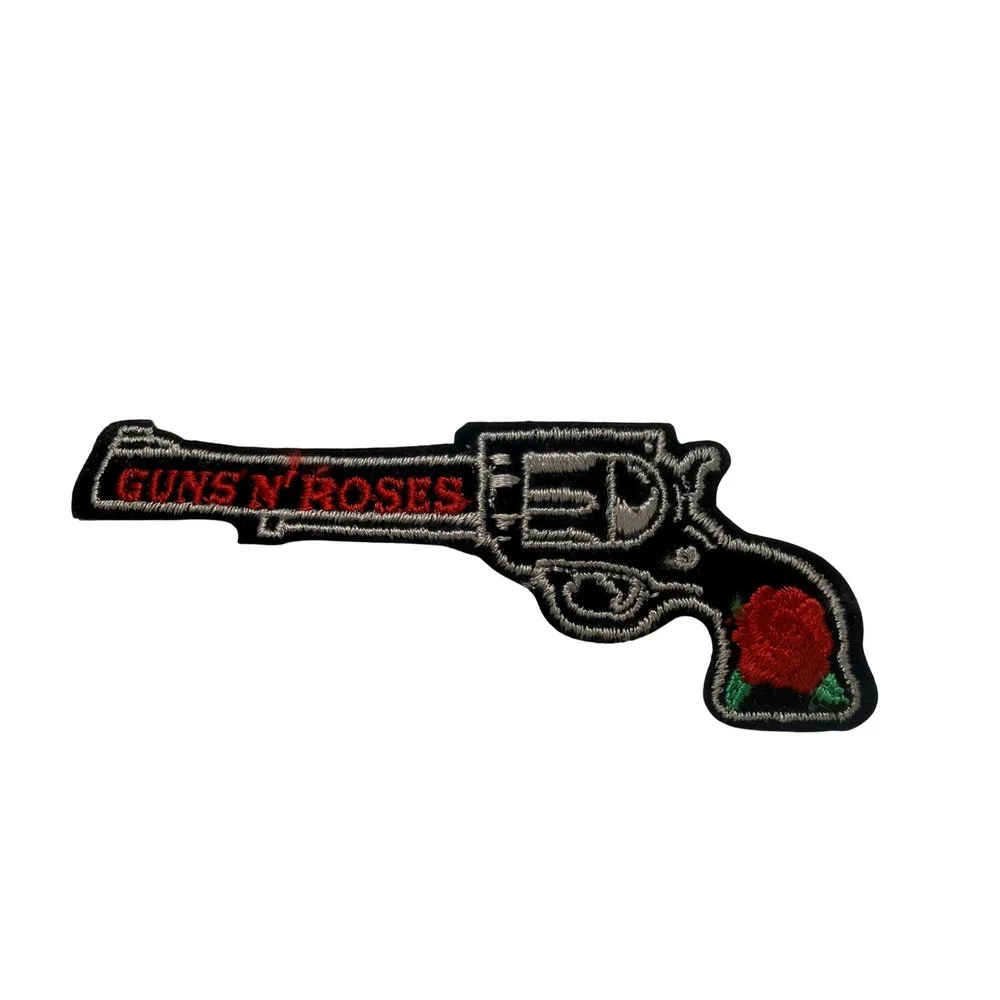Vintage Guns N Roses Revolver Rose Embroidered Patch Rock Band Iron On -BG